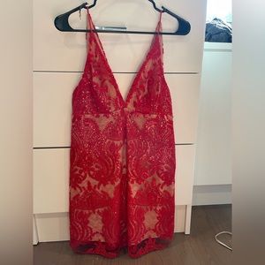 Sequin red short dress